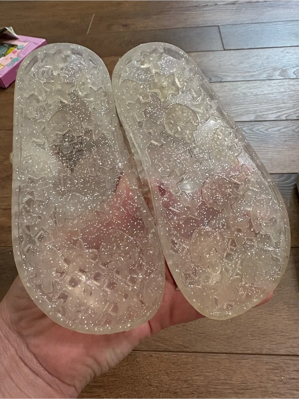 Old Navy Clear Glitter Jelly Mary Jane Shoes Toddler Girls Size 6